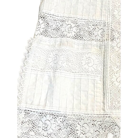 Vintage 80’s Lace Swimsuit Cover/Cardigan White Size L Bohemian Beach Coastal - Picture 5 of 9